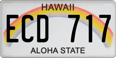 HI license plate ECD717
