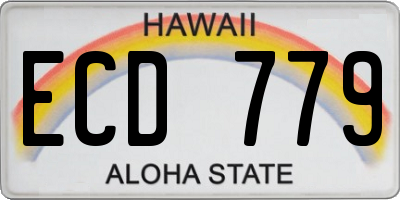 HI license plate ECD779