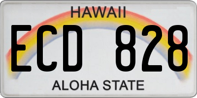 HI license plate ECD828
