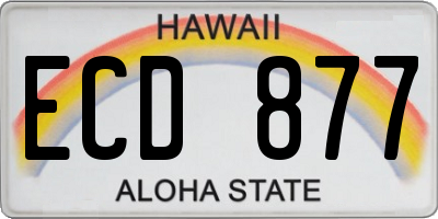 HI license plate ECD877