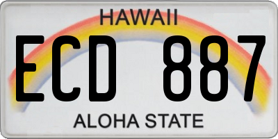HI license plate ECD887