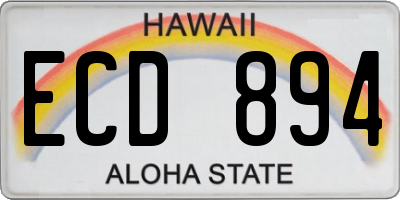 HI license plate ECD894