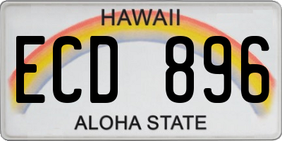 HI license plate ECD896