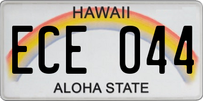 HI license plate ECE044