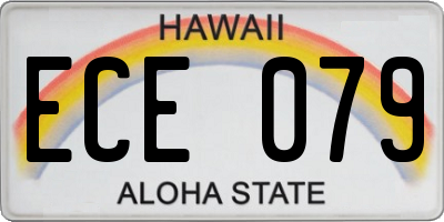 HI license plate ECE079