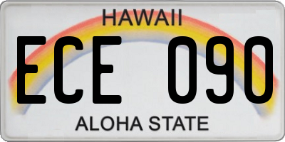 HI license plate ECE090