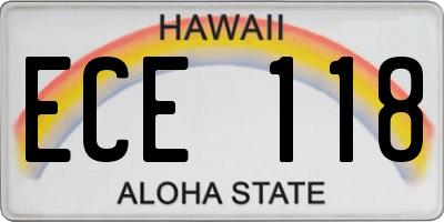 HI license plate ECE118