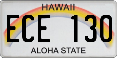 HI license plate ECE130