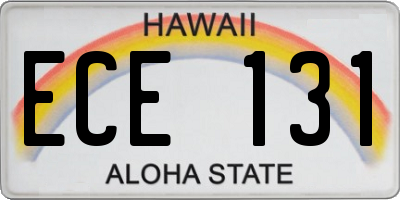 HI license plate ECE131
