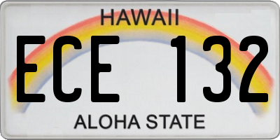 HI license plate ECE132