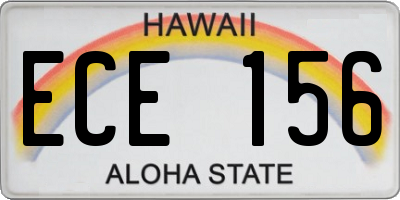 HI license plate ECE156