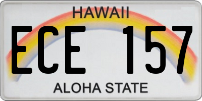 HI license plate ECE157