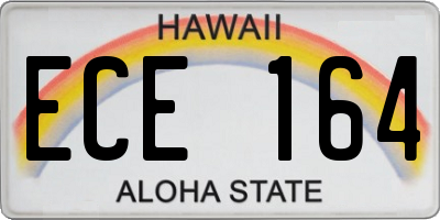 HI license plate ECE164