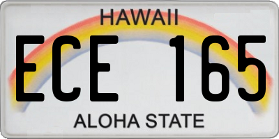 HI license plate ECE165