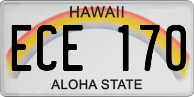 HI license plate ECE170