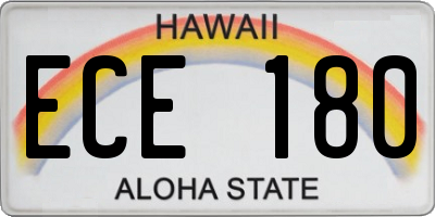 HI license plate ECE180