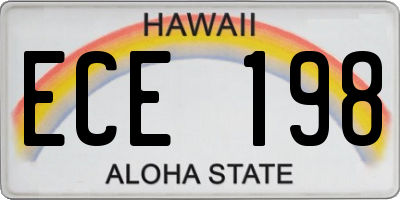 HI license plate ECE198