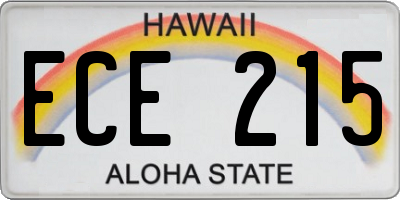 HI license plate ECE215