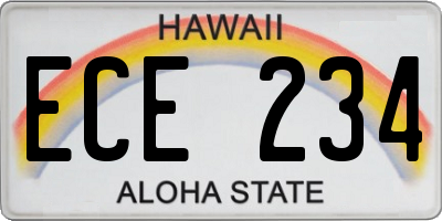 HI license plate ECE234