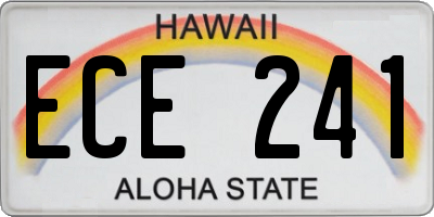 HI license plate ECE241