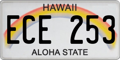 HI license plate ECE253