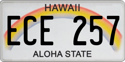 HI license plate ECE257
