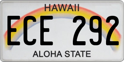 HI license plate ECE292