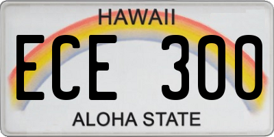 HI license plate ECE300