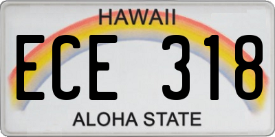 HI license plate ECE318