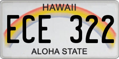 HI license plate ECE322