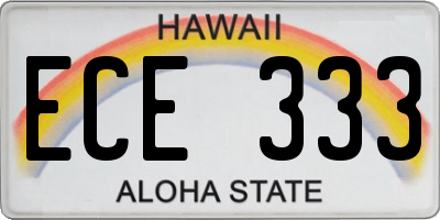 HI license plate ECE333