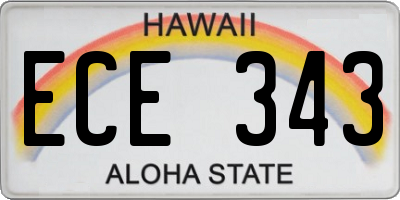 HI license plate ECE343