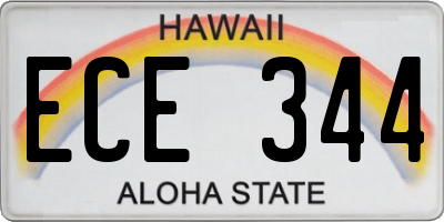 HI license plate ECE344
