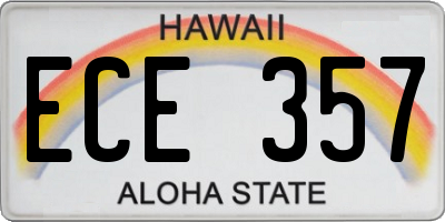 HI license plate ECE357