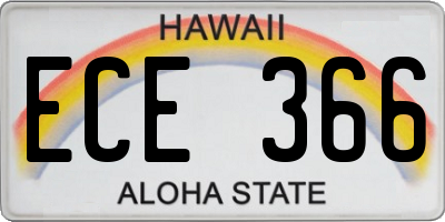HI license plate ECE366