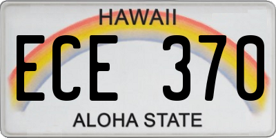 HI license plate ECE370