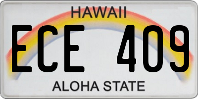 HI license plate ECE409