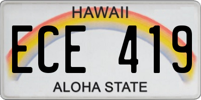 HI license plate ECE419