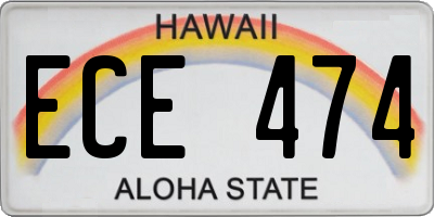 HI license plate ECE474