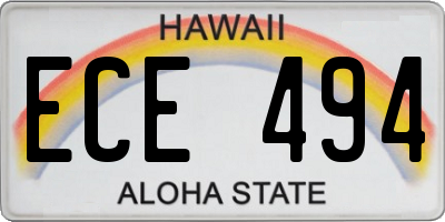 HI license plate ECE494