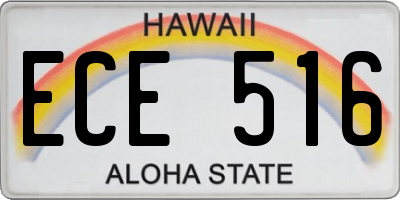 HI license plate ECE516
