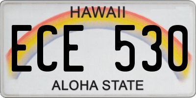 HI license plate ECE530