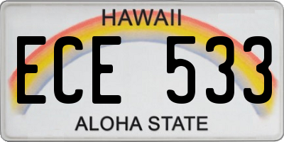HI license plate ECE533
