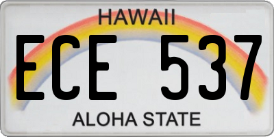 HI license plate ECE537