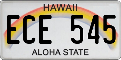 HI license plate ECE545