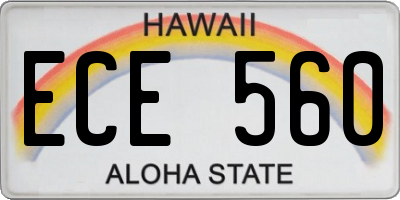 HI license plate ECE560