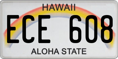 HI license plate ECE608