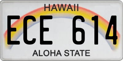 HI license plate ECE614