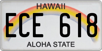 HI license plate ECE618