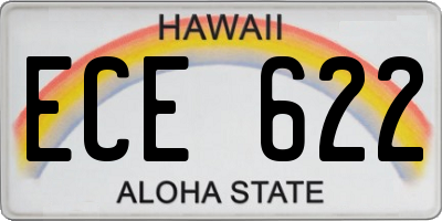 HI license plate ECE622